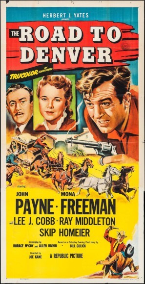 The Road to Denver movie poster (1955) metal framed poster