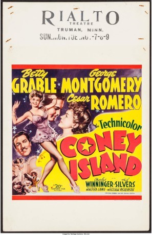 Coney Island movie poster (1943) wood print