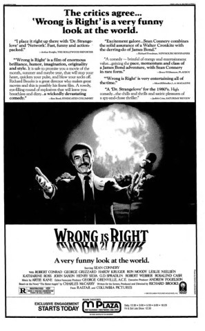 Wrong Is Right movie poster (1982) pillow