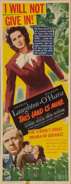 This Land Is Mine movie poster (1943) sweatshirt