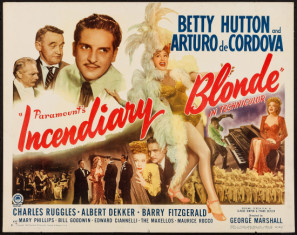 Incendiary Blonde movie poster (1945) metal framed poster