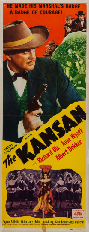 The Kansan movie poster (1943) wood print