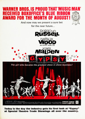 Gypsy movie poster (1962) wood print